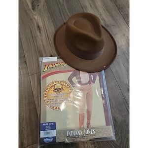 Womens Classic Indiana‎ Jones Halloween Costume Pants Hat Jacket Size XS 0-2